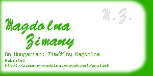 magdolna zimany business card